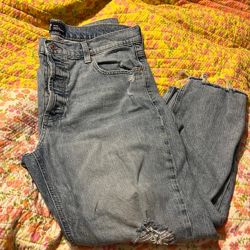 Gap High Rose Cheeky Straight button fly